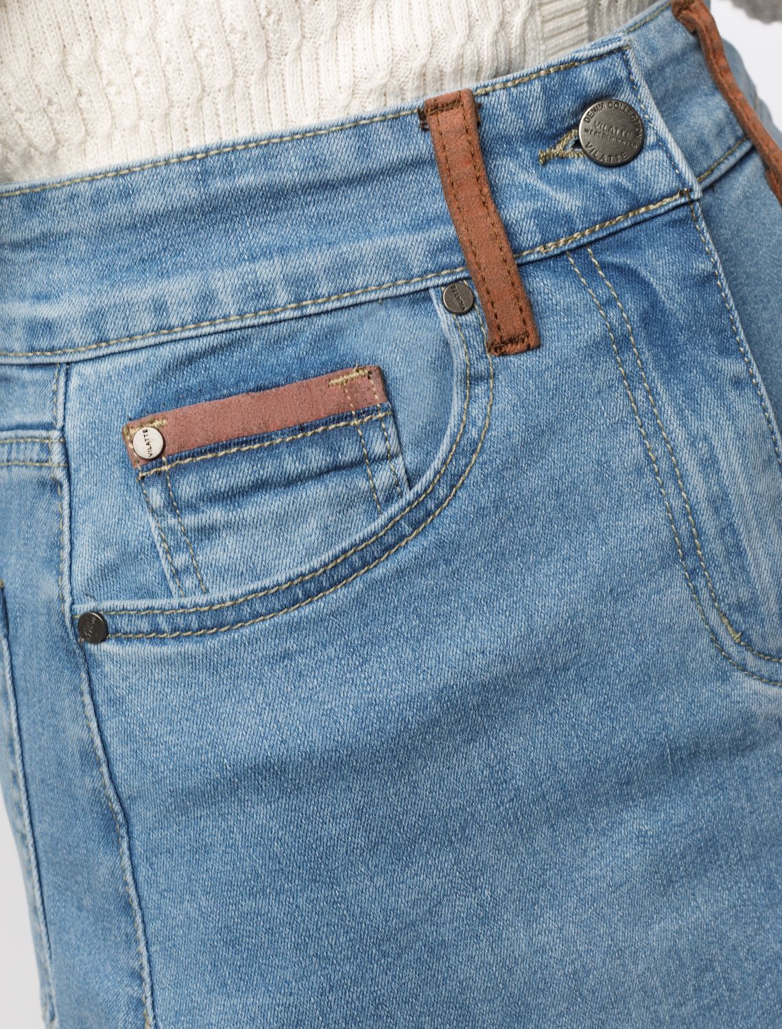 Юбка А-силуэта из эластичного денима D56.060 синий