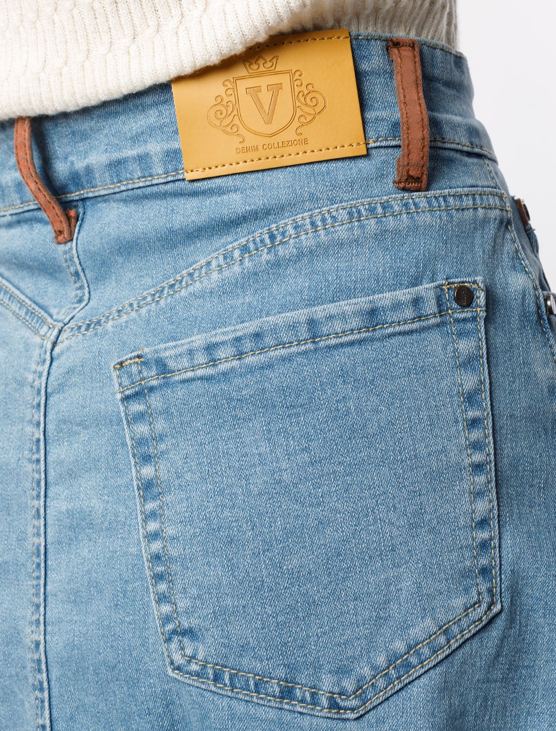 Юбка А-силуэта из эластичного денима D56.060 синий