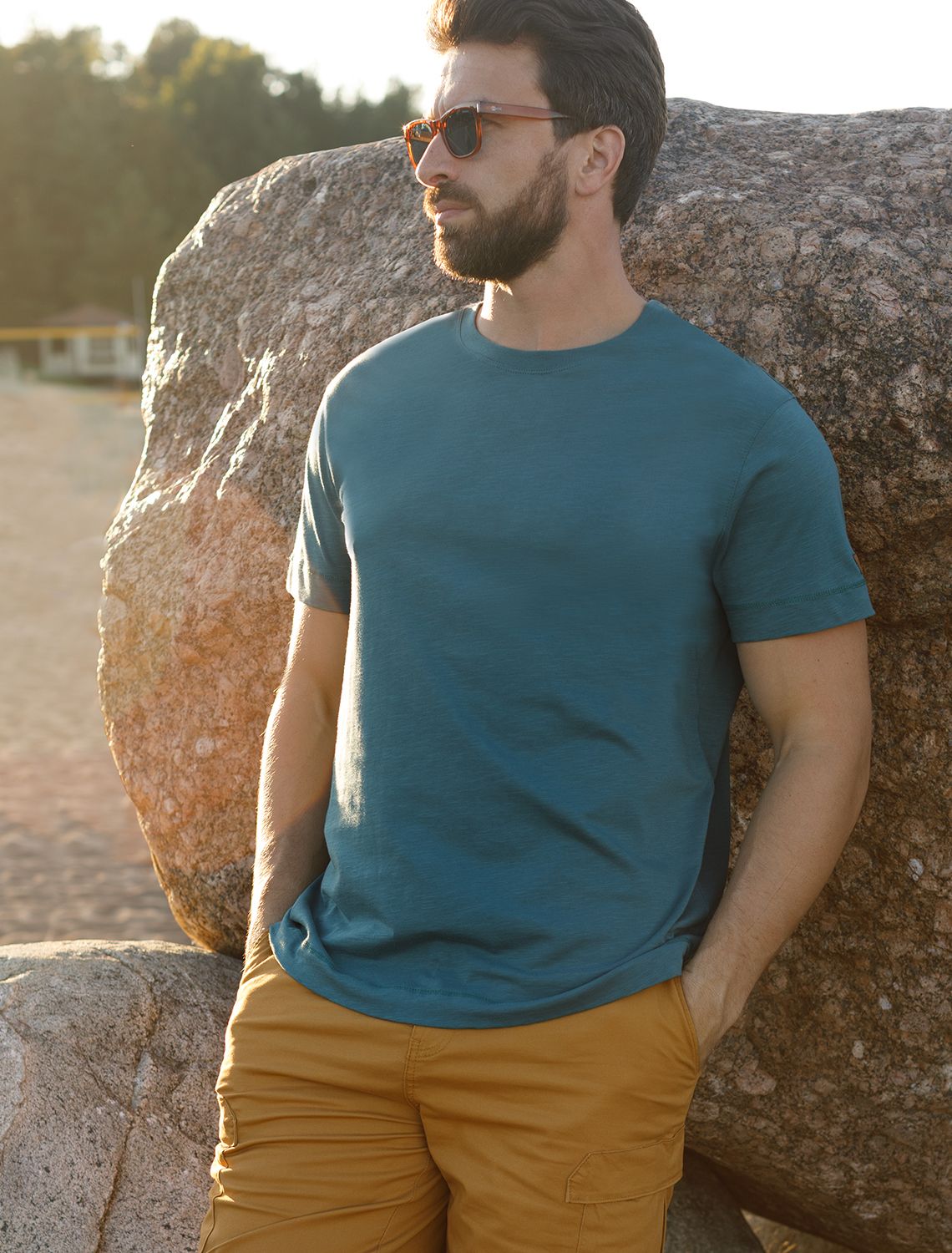 Футболка из фактурного полотна из 100% хлопка U49.040 полынь