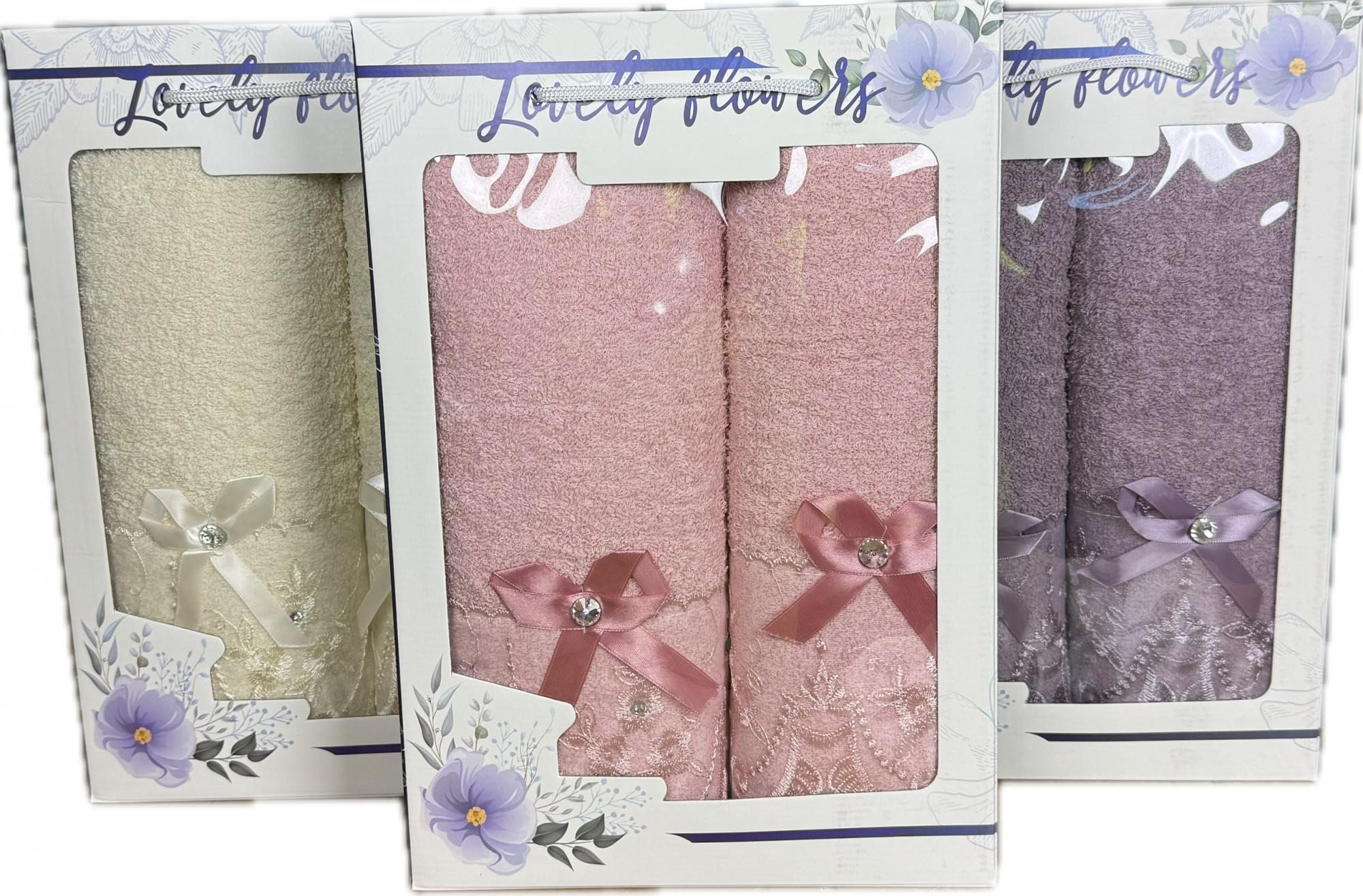 Набор махровых полотенец 110 - 749 КРУЖЕВО 2 пр р-р 70х140 и 50х90