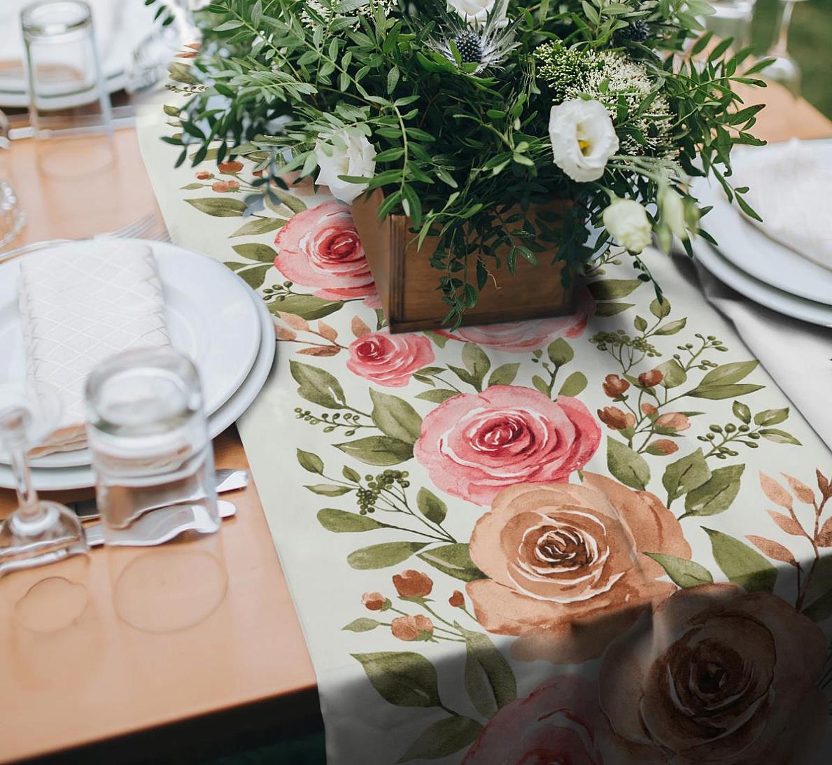 Дорожка тканевая на стол 29345-1 КОРОЛЕВА САДА р-р 50х150