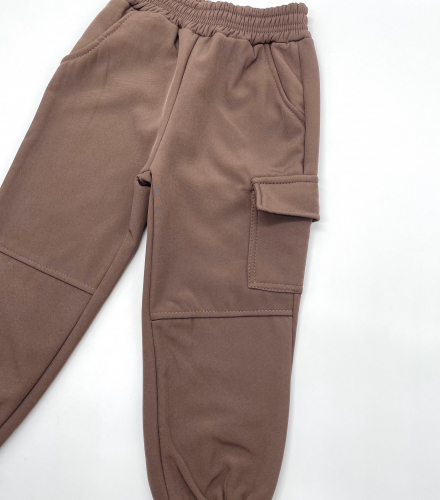 Детские брюки Softshell для девочки и мальчика TED 131 коричневый