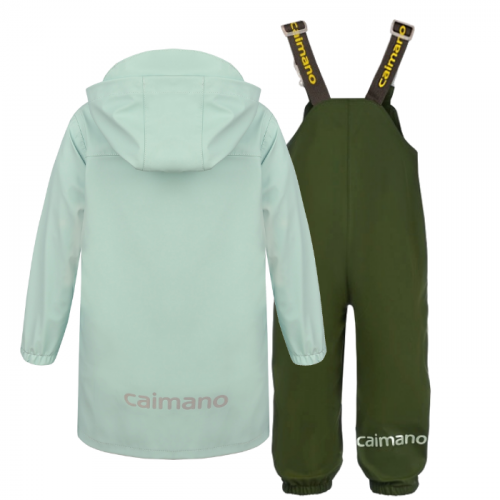 Непромокаемый детский костюм дождевик CLAMZ, голубой-хаки 304-380