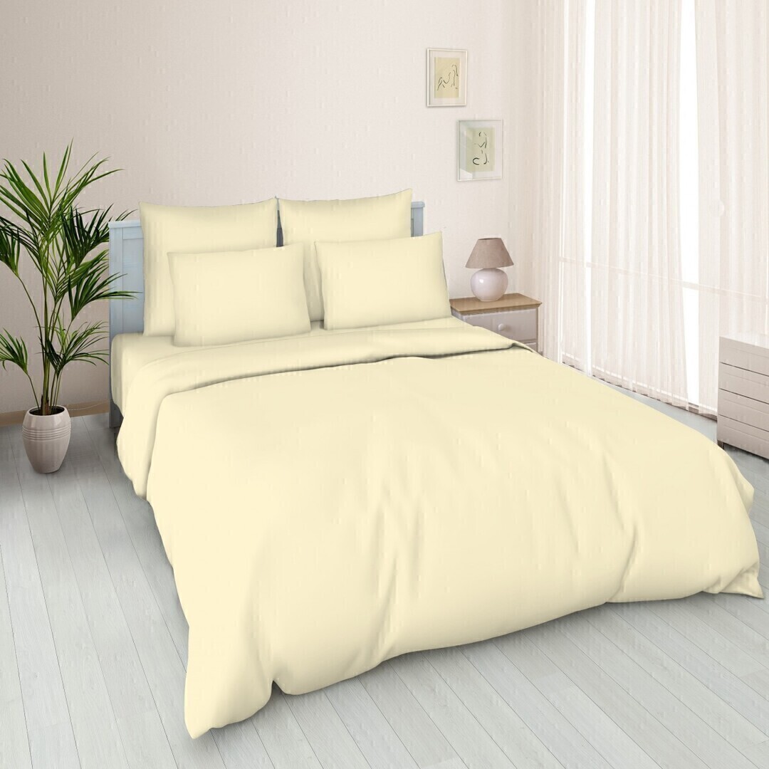 Пододеяльник евро поплин однотонный (210*225) Реноме 210*225, шампань (арт.02/110)