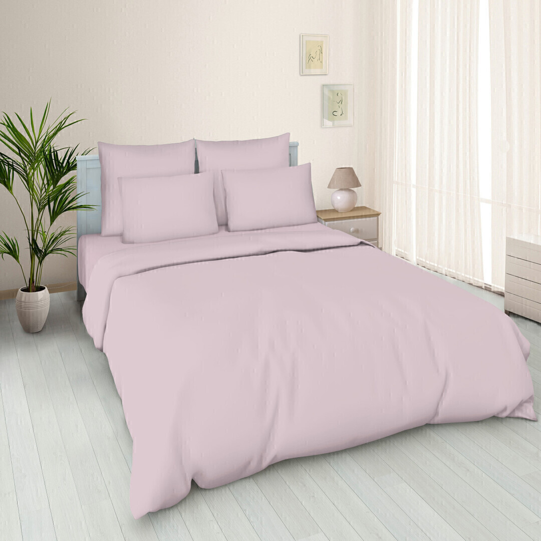 Пододеяльник евро поплин однотонный (210*225) Реноме 210*225, розовый кварц (арт.02/110)