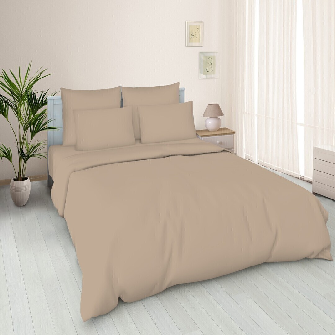 Пододеяльник 2сп поплин однотонный (175*210) Реноме 175*210, кофе с молоком (арт.02/109)