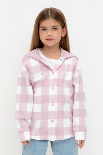 Crockid Рубашка КР 302698-1 фламинго, клетка виши к541 Crockid