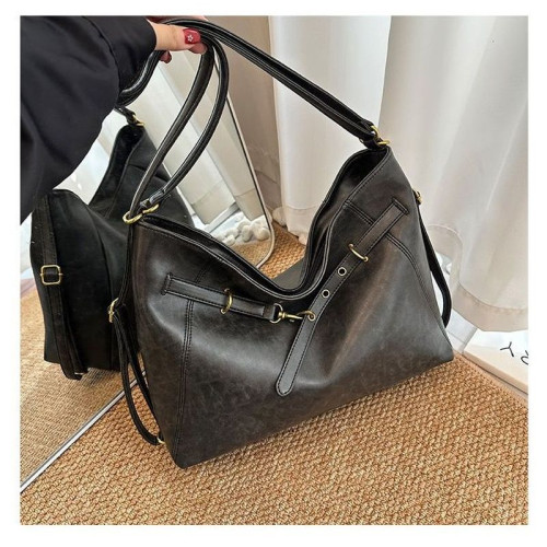 Женская кожаная сумка-рюкзак 7807 BLACK