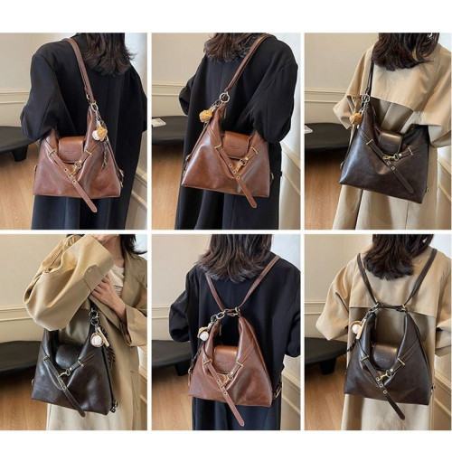 Женская кожаная сумка-рюкзак 1387 YELLOW