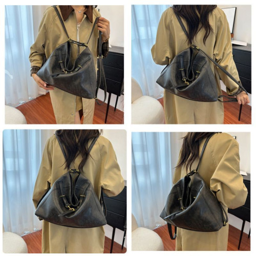 Женская кожаная сумка-рюкзак 7807 BLACK