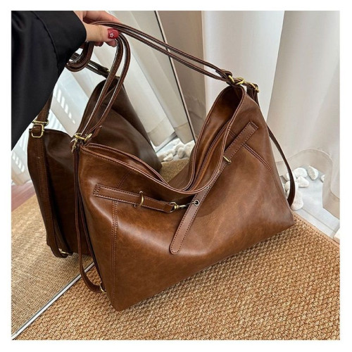 Женская кожаная сумка-рюкзак 7807 BROWN