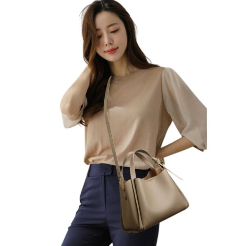Женская кожаная сумка 8192 BEIGE
