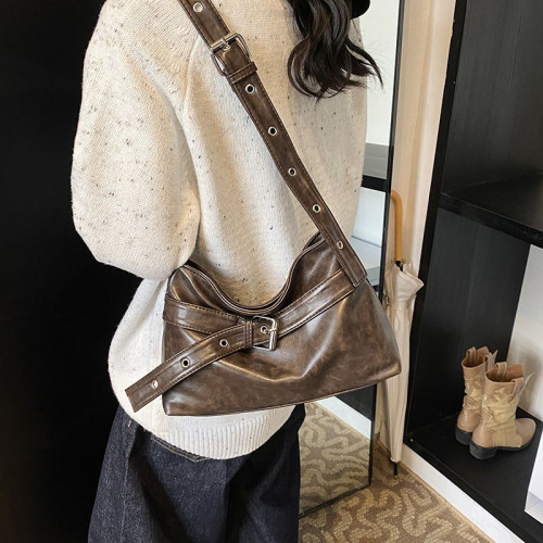 Женская кожаная сумка 6104 KHAKI