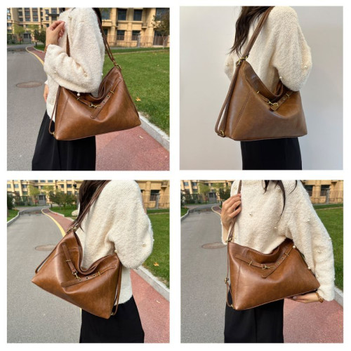 Женская кожаная сумка-рюкзак 7807 BROWN