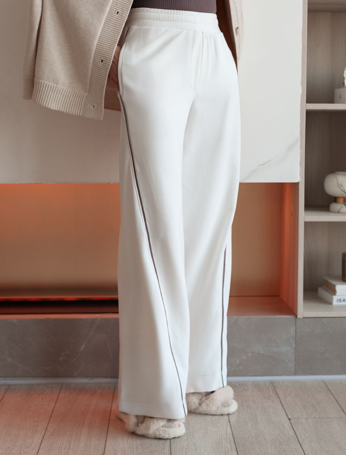 Свободные брюки из тонкого премиального футера с эластаном