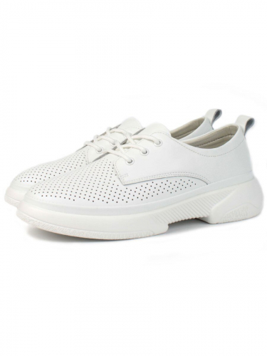 03-PDXL140-1 WHITE Кроссовки женские (натуральная кожа)