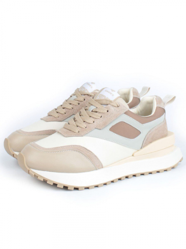 05-A603-2 BEIGE Кроссовки женские (натуральная кожа, натуральная замша)