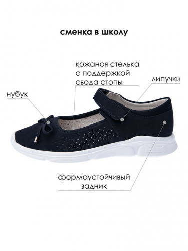 Туфли для девочки тёмно-синий 22327262