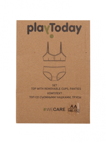 Ст.цена 630р. Комплект (Топ+Трусы) PLAYTODAY 22127240 Белый