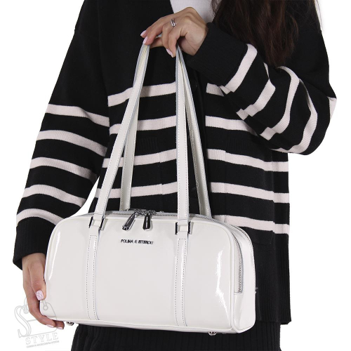 Сумка женская кожаная 5113P white Polina&Eiterou