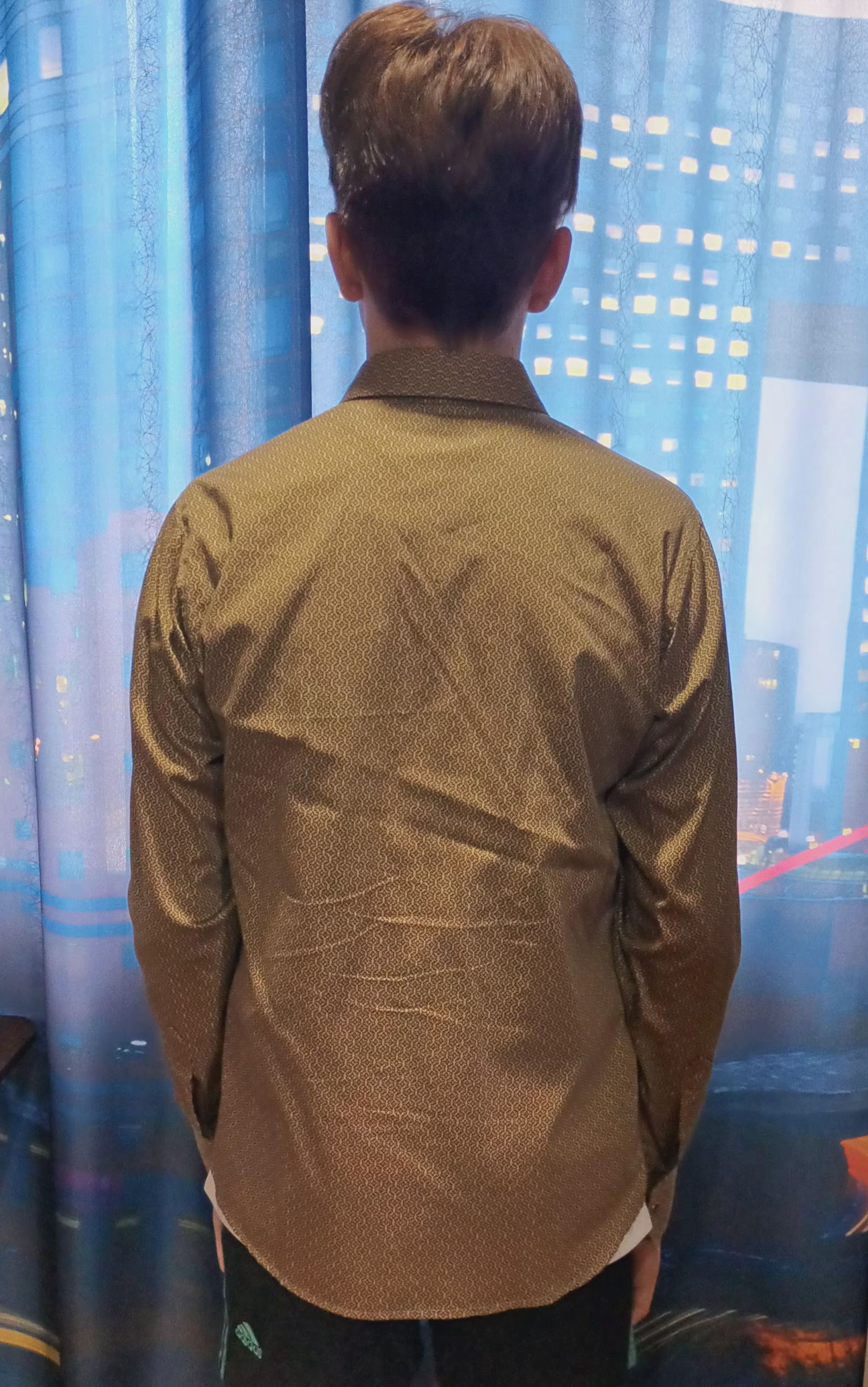 Молодёжная рубашка золото, приталенная. АКЦИЯ!