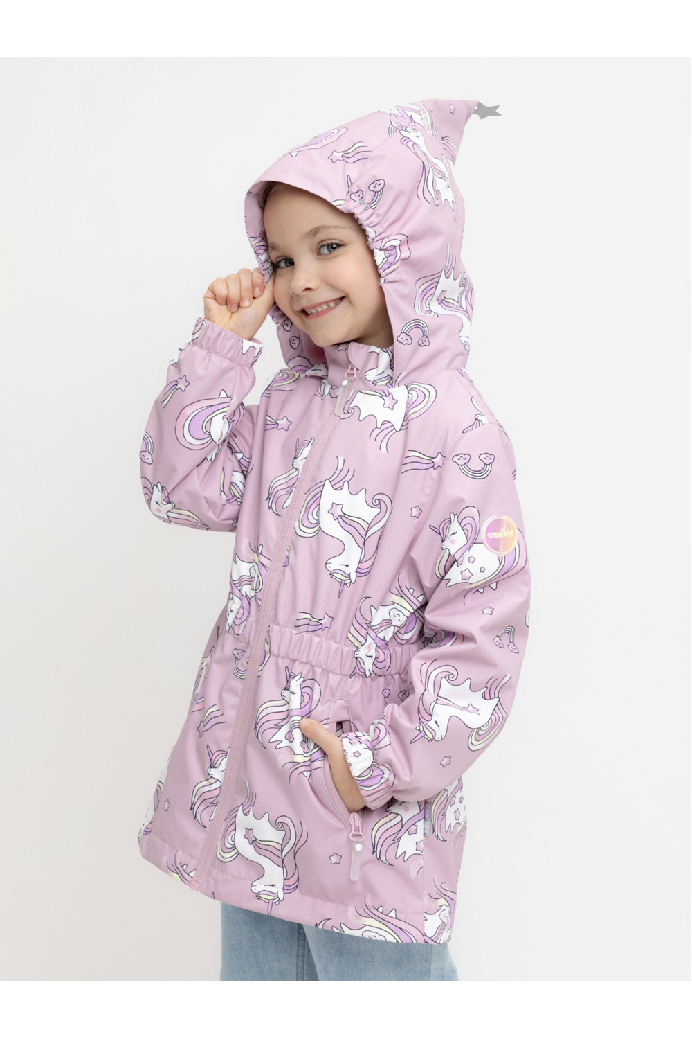 Crockid Куртка ВК 32118/н/5 УЗГ пастельно-розовый, единороги Crockid