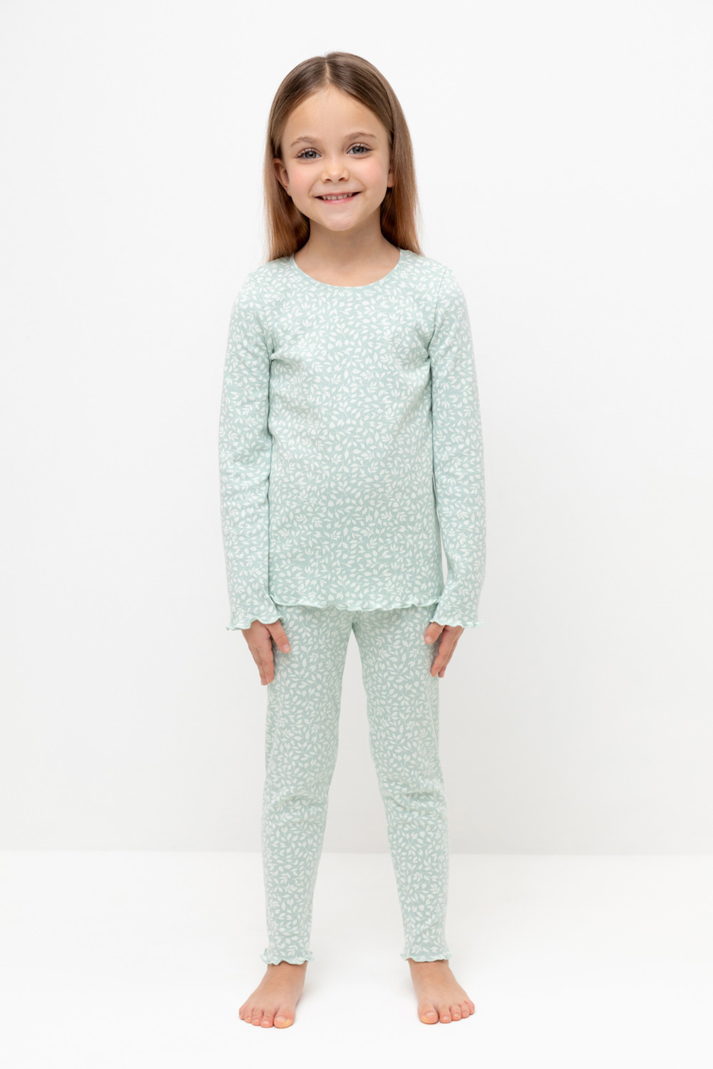 Crockid Пижама К 1618 голубая дымка, летние листья Crockid