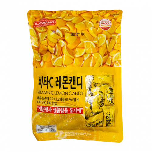 Леденцовая карамель со вкусом лимона и с витамином С Vitamin C Lemon Candy Ilkwang, Корея, 280 г Акция