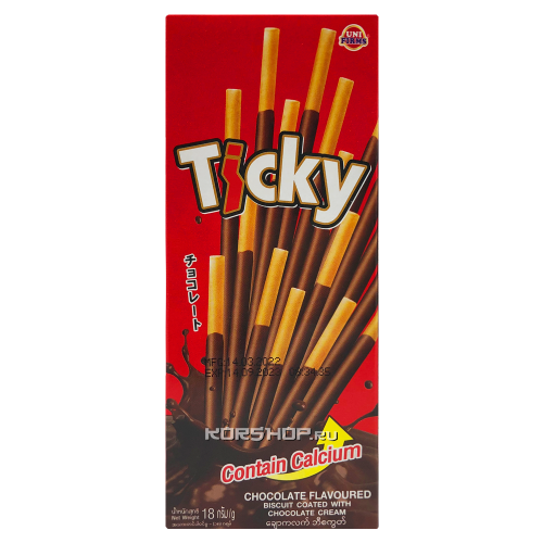 Печенье палочки в шоколадной глазури Ticky, Таиланд, 18 г Акция