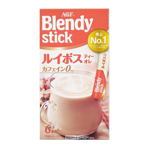 Растворимый чай Ройбуш с молоком в стиках Blendy Stick AGF, Япония, 51 г (8,5 г х 6 шт.) Акция