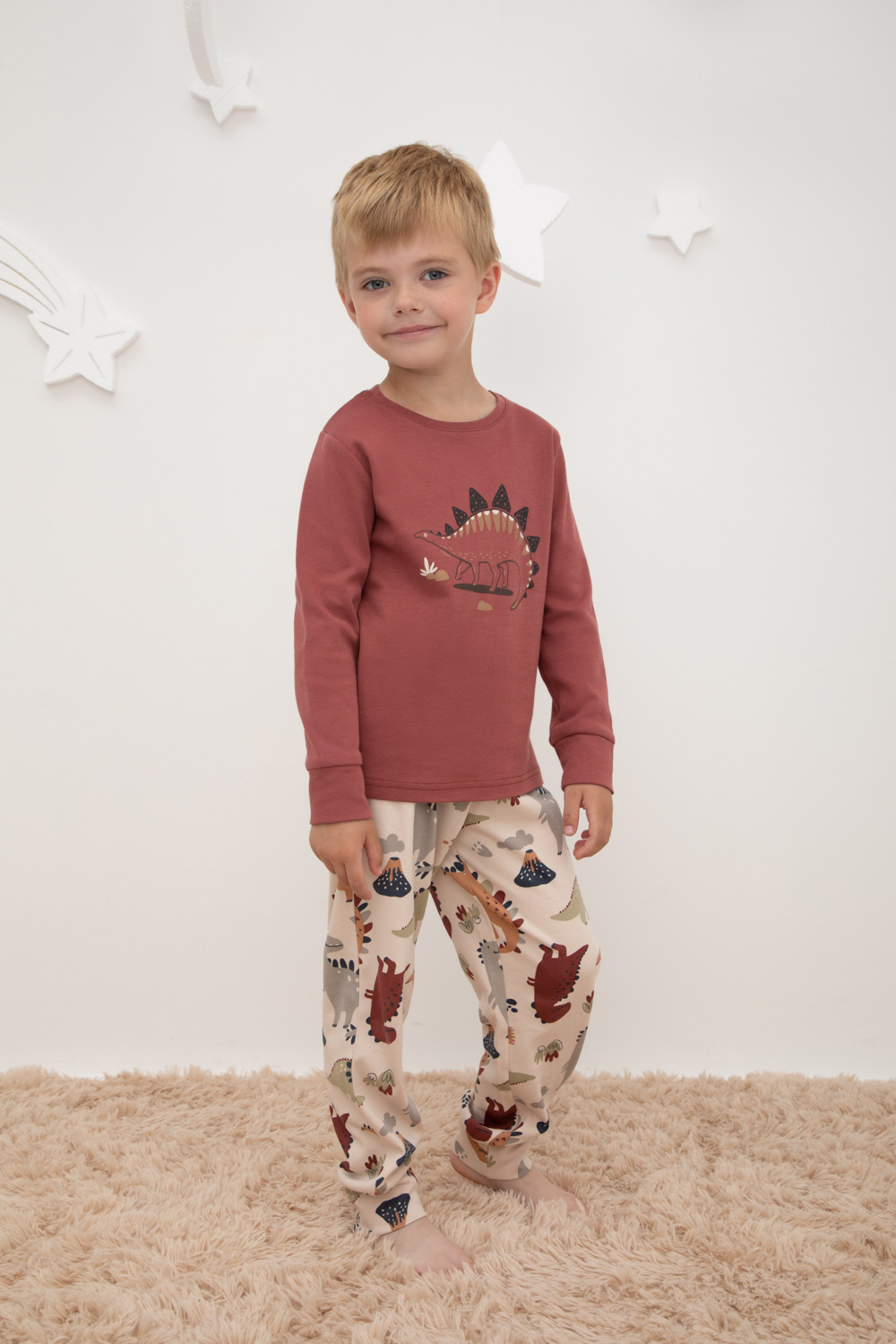 Crockid Пижама К 1541 шоколадный десерт, добрые динозавры Crockid