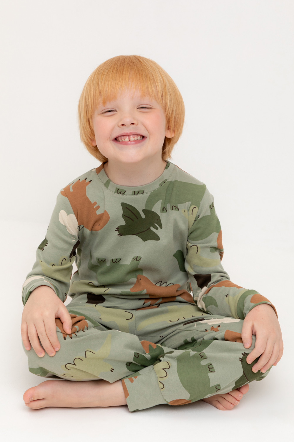 Crockid Пижама К 1552 оливковый хаки, динопарк Crockid