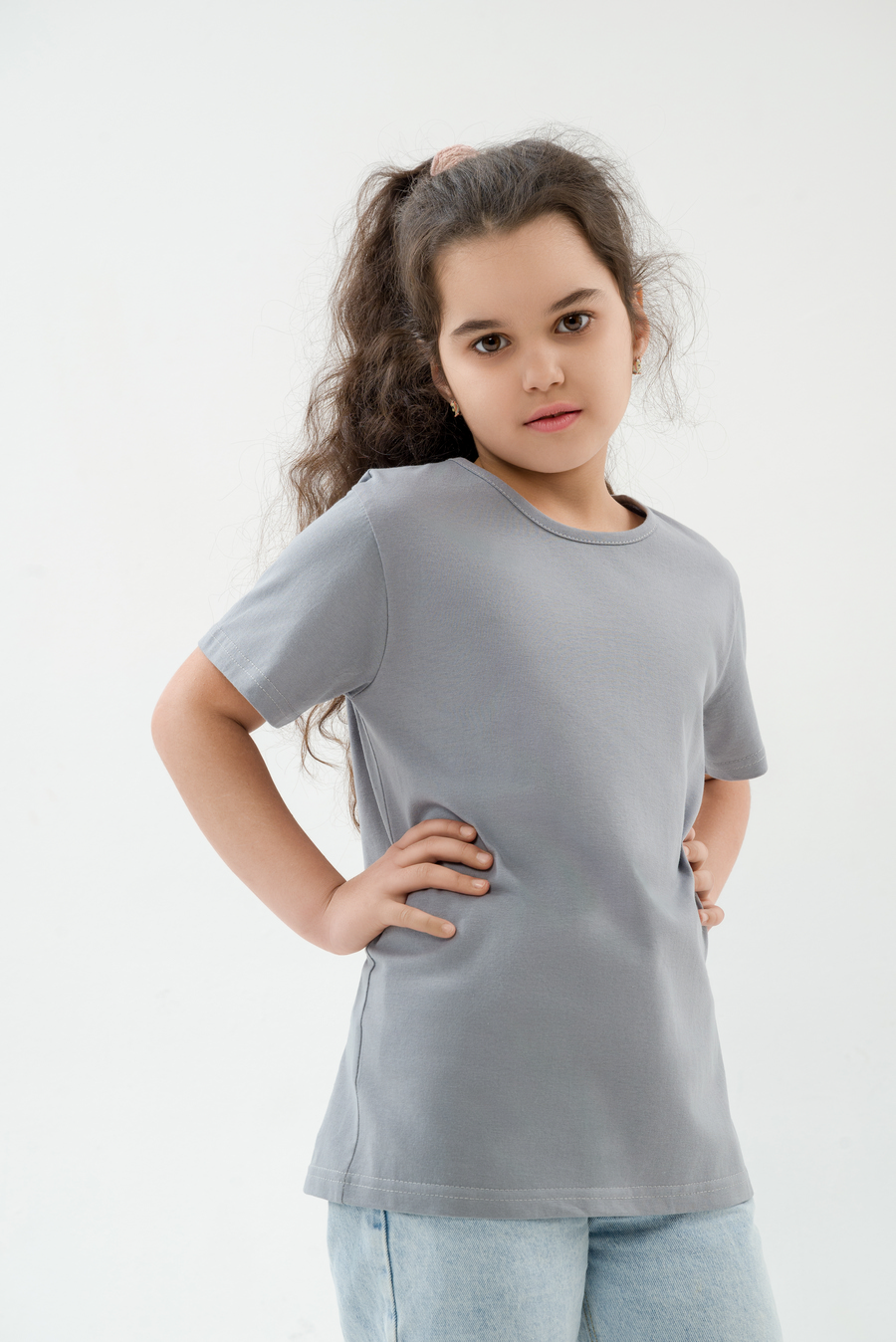 Футболка подростковая из кулирки серая