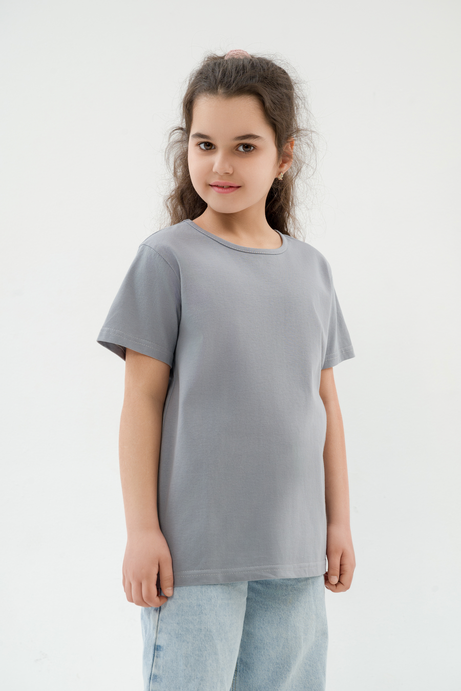 Футболка детская из кулирки серая