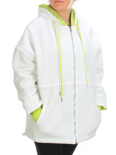 2561 WHITE/YELLOW Худи женское (50 гр. синтепон)