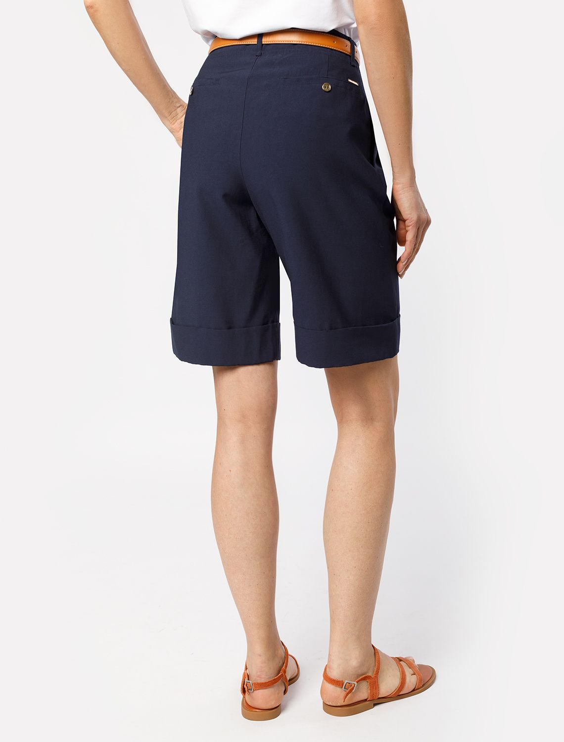 Шорты-бермуды из плотного лиоцелла D28.057 темно-синий