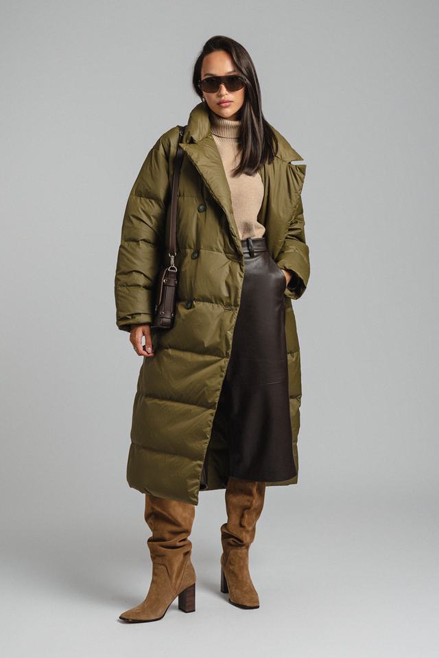 Пуховик: В079-12-61 Хаки Dark Olive 19-0516