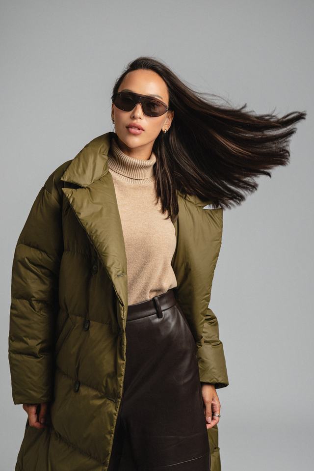 Пуховик: В079-12-61 Хаки Dark Olive 19-0516