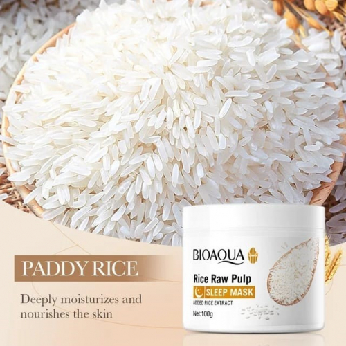 BIOAQUA  Маска для лица Ночная RICE RAW PULP с экстрактом РИСА  100г  (BQY51889)