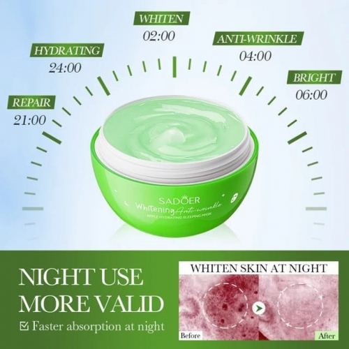 SADOER  Маска для лица Ночная Whitening APPLE от морщин ЯБЛОКО  120г  (SD-13095)