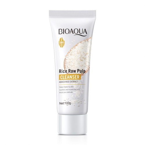 BIOAQUA  Пенка для умывания RICE RAW PULP Обновляющая с экстрактом РИСА  100г  (BQY83840)