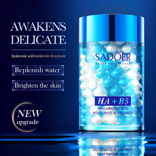 SADOER  Маска для лица Ночная HYALURONIC ACID + B5 (шарики)  120г  (SD-51797)