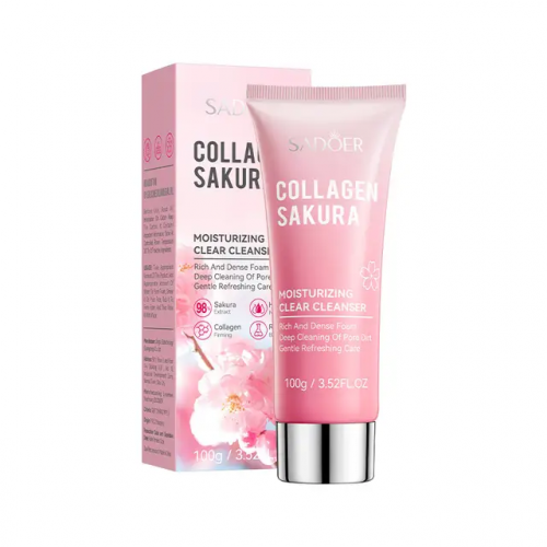 SADOER  Пенка для умывания COLLAGEN SAKURA Увлажняющая САКУРА  100мл  (SD-02976)