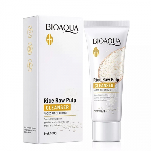 BIOAQUA  Пенка для умывания RICE RAW PULP Обновляющая с экстрактом РИСА  100г  (BQY83840)
