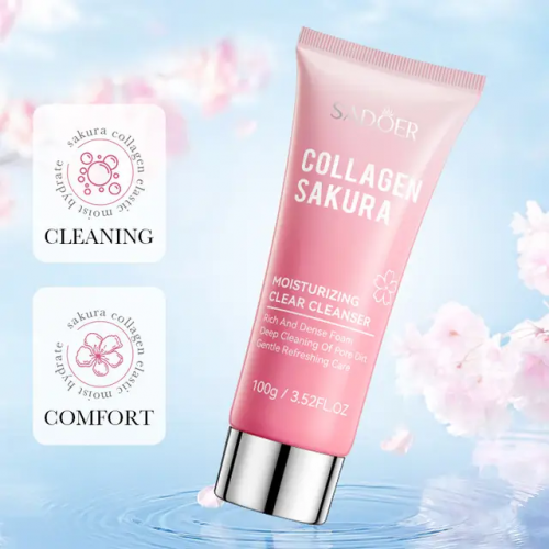 SADOER  Пенка для умывания COLLAGEN SAKURA Увлажняющая САКУРА  100мл  (SD-02976)