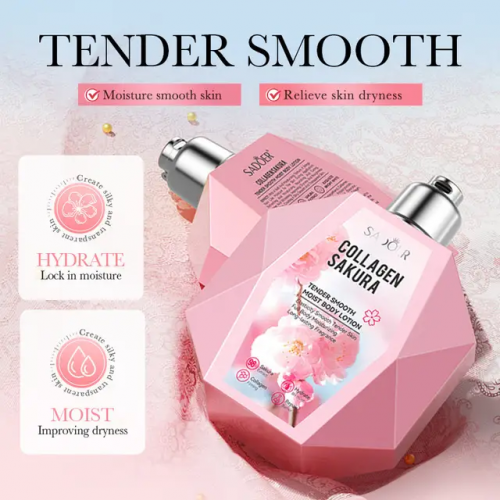 SADOER  Лосьон для тела COLLAGEN SAKURA Увлажняющий Смягчающий САКУРА и Коллаген  300мл  (SD-03065)