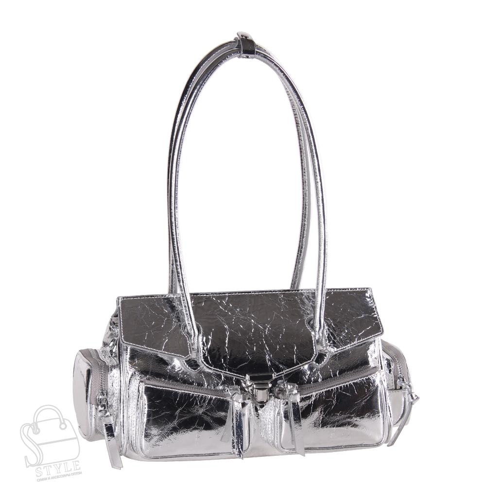 Сумка женская кожаная 3350Q silver Polina&Eiterou