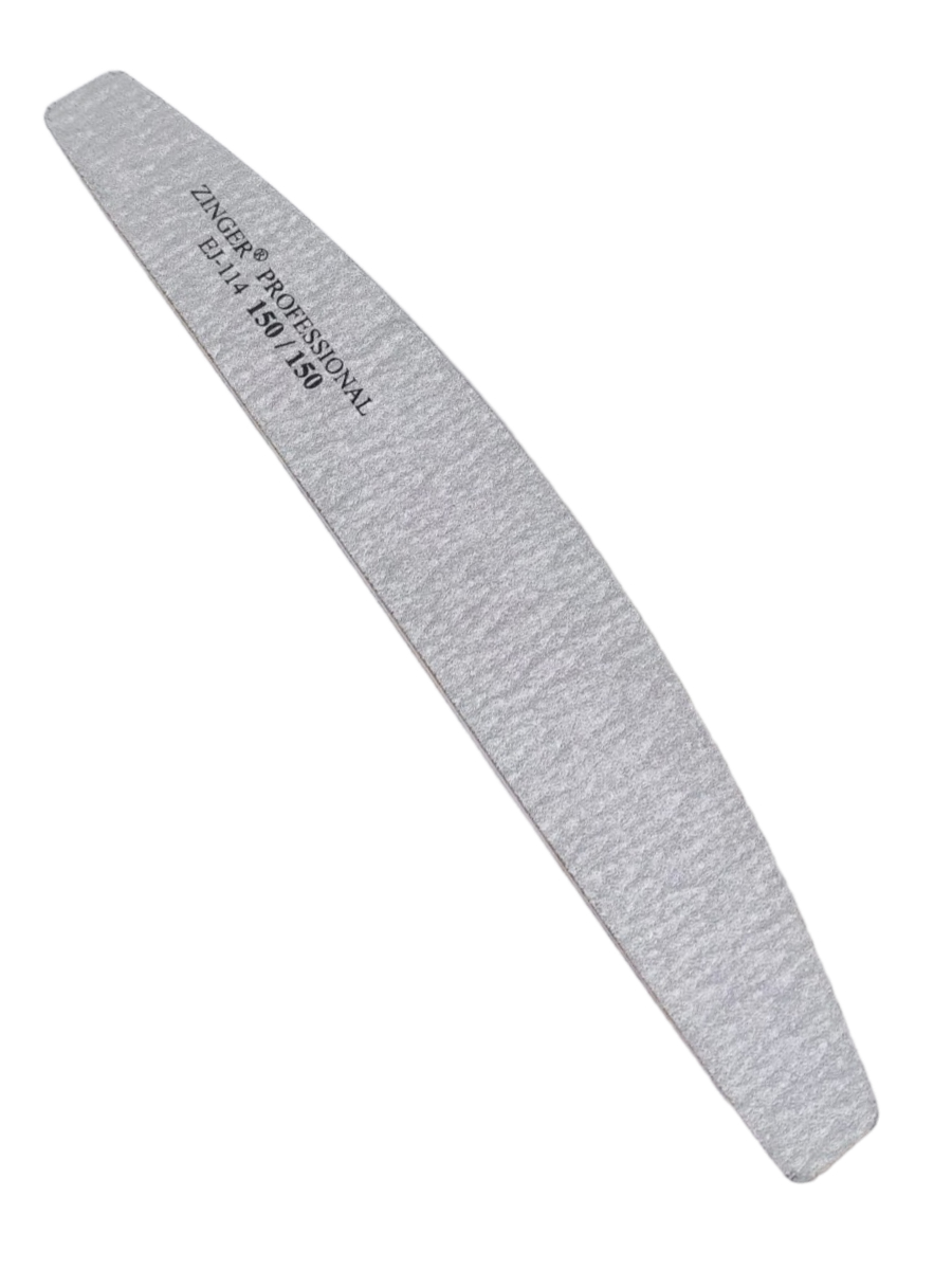 Zinger Пилка для искусственных ногтей абразивная прямая / Classic EJ-114, 150/150 грит, серый