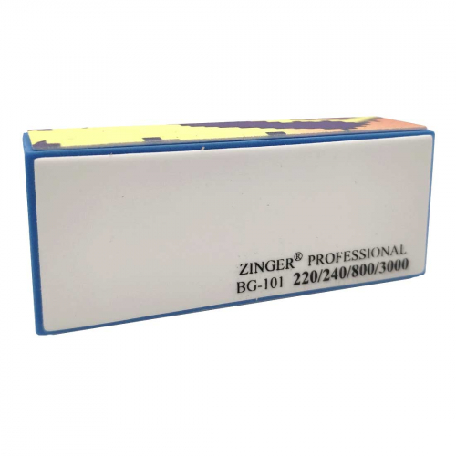 Zinger Полировочный блок 4-х сторонний / Classic BG-101, 220/240/800/3000 грит, разноцветный