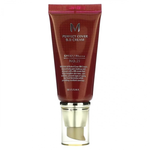 MISSHA / M Perfect Cover, BB-крем, SPF 42 PA+++, оттенок 21 светло-бежевый, 50 мл.